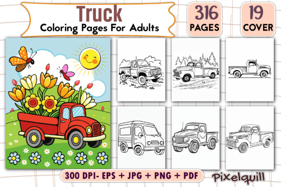 Download Cute Truck Coloring Pages for Adults - Coloring pages for adult Collection