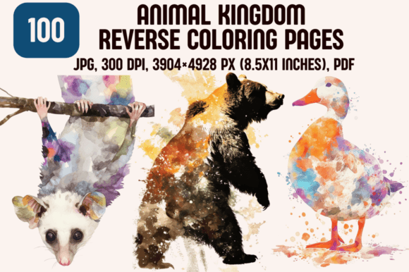 Download Animal Kingdom Reverse Coloring Pages - Premium Resources