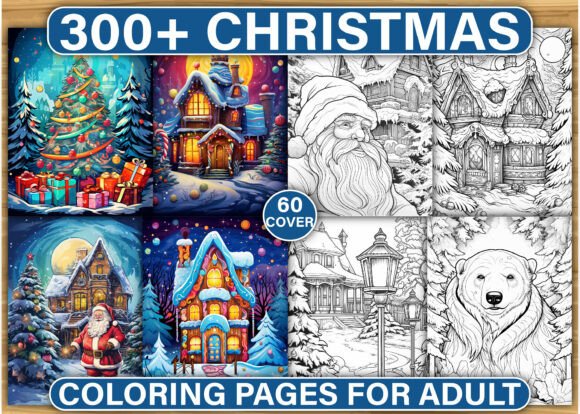 Download 300 Christmas Coloring Pages for Adult - Premium Bundle