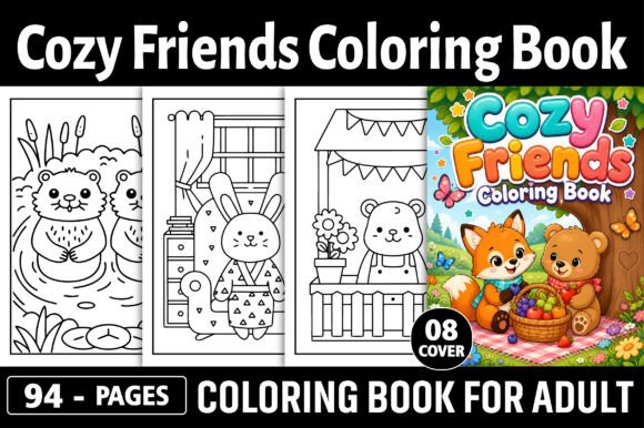 Download Cozy Friends Coloring Pages for Adults - Coloring pages for adult Collection
