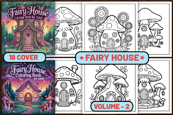 Download 96 Fairy House Coloring Pages for Adult - Premium Bundle